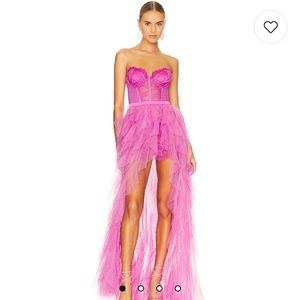 NWT For Love & Lemons X REVOLVE Bustier Gown in Pink